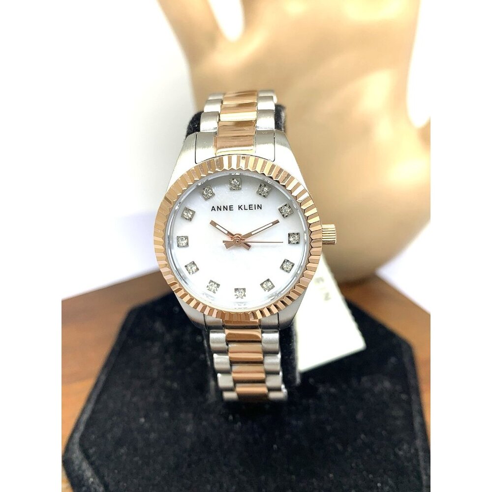 Anne Klein Women's Watch AK-5441 Quartz Mother of Pearl Dial Two Tone Steel 26mm